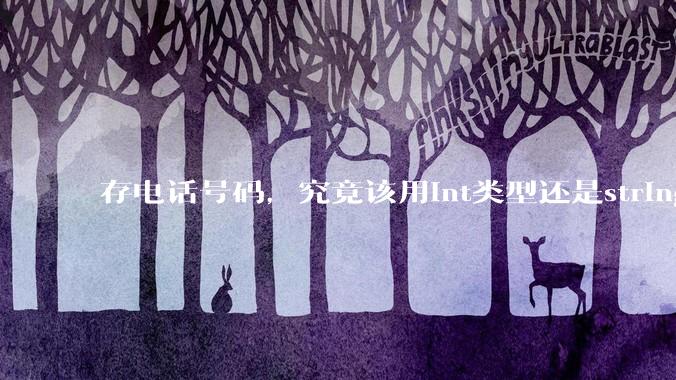 存电话号码,究竟该用int类型还是string类型?